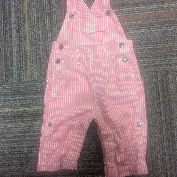 Baby Boden Other - Baby Boden Pink and White Striped Overalls